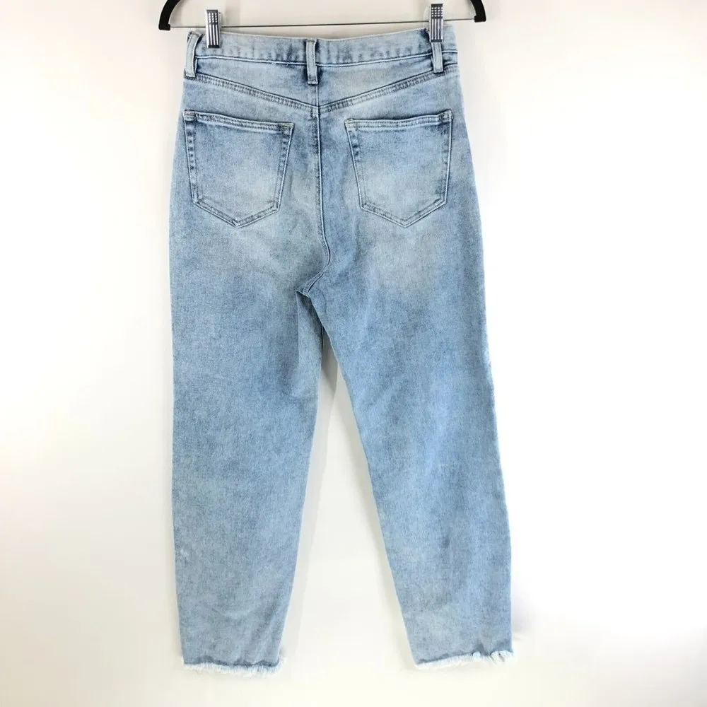 BBJ Los Angeles Womens Jeans Button Fly High Rise Acid Wash 7/28 Blue Size undefined - Image 2