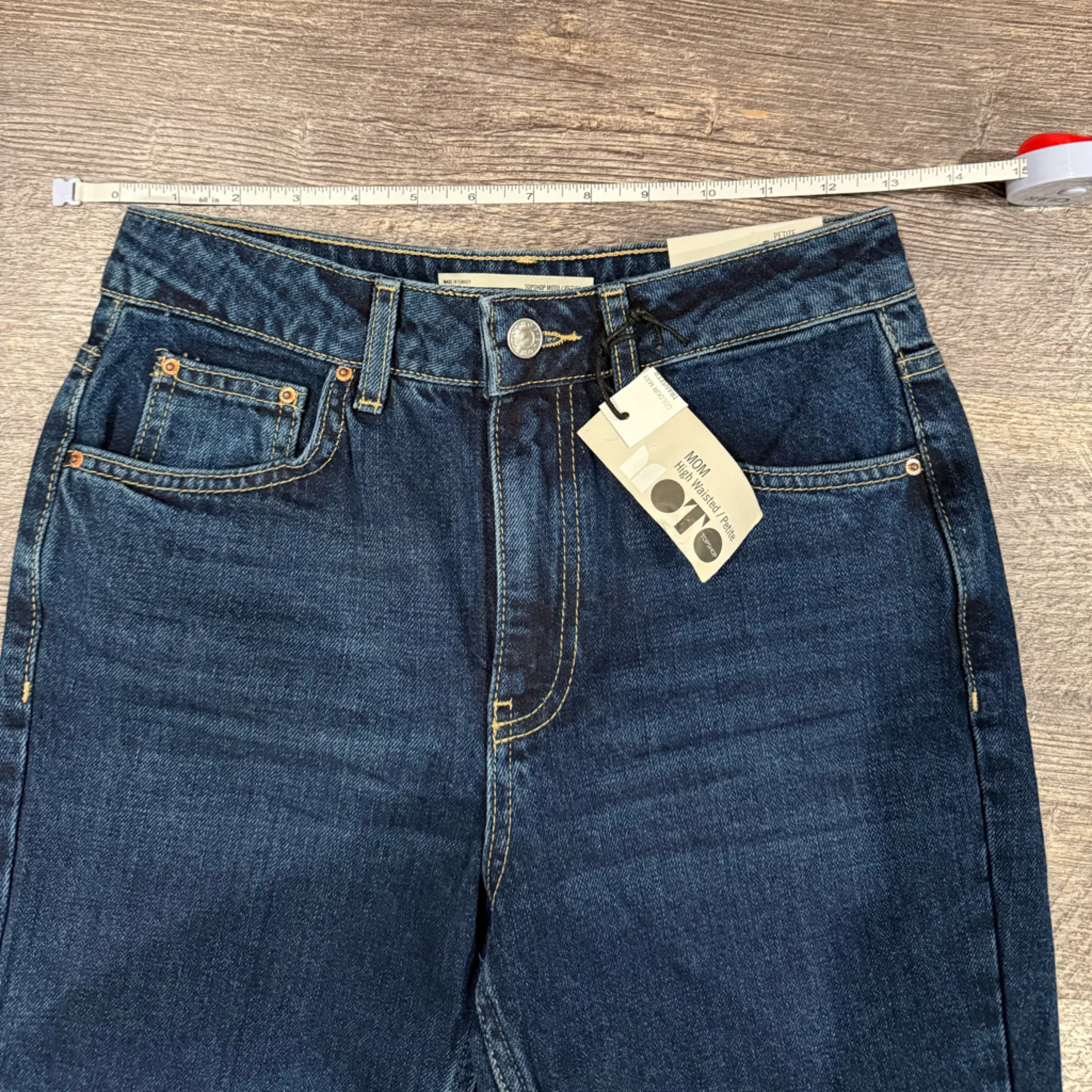 Topshop High Waisted Petite Mom Jeans - Image 2