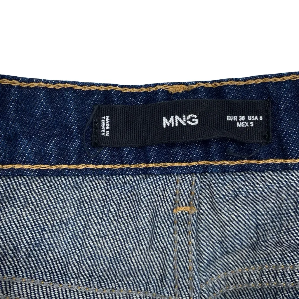 MNG Mango Womens Wide Leg Shimmer Glitter Jeans Size 6 - Image 6