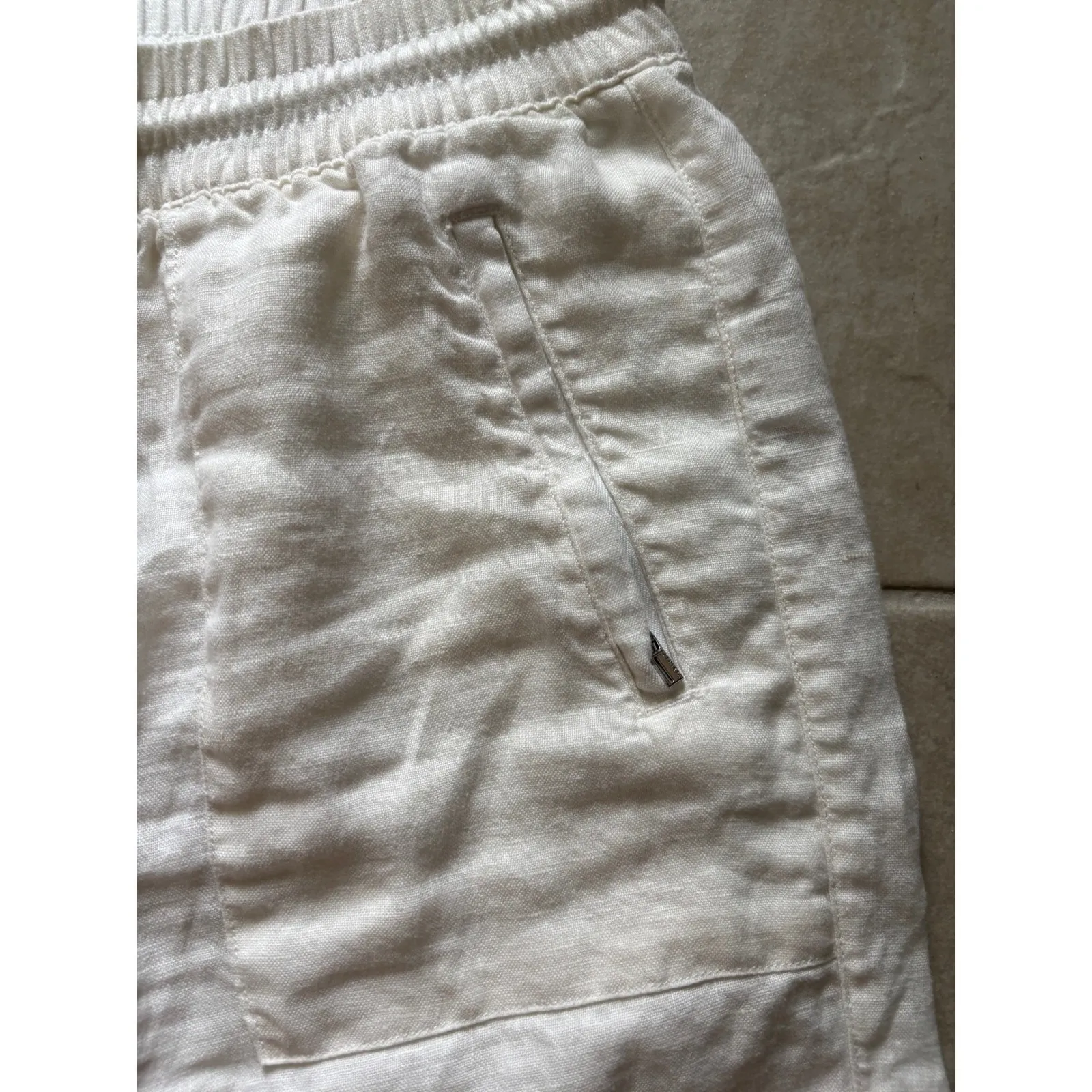 Athleta  Cabo Pants Womens‎ 6P White Wide Leg Drawstring Coastal Beachy Resort - Image 8