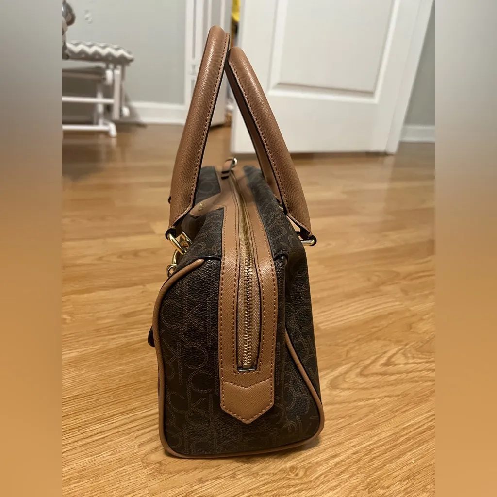 Calvin Klein Brown Monogram Satchel - Image 2