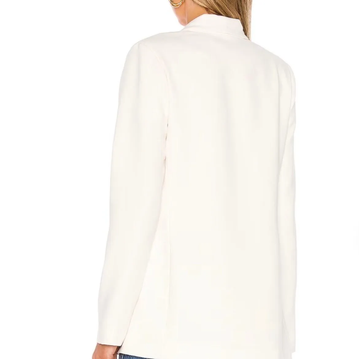 AMANDA UPRICHARD Ivory Shawl Collar Single Button Blazer Jacket Womens Size S - Image 3