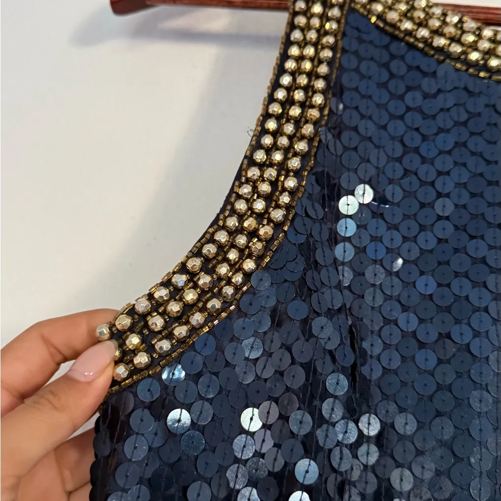 Vintage Niteline Black Sequin Maxi Dress Size 4 - Image 4