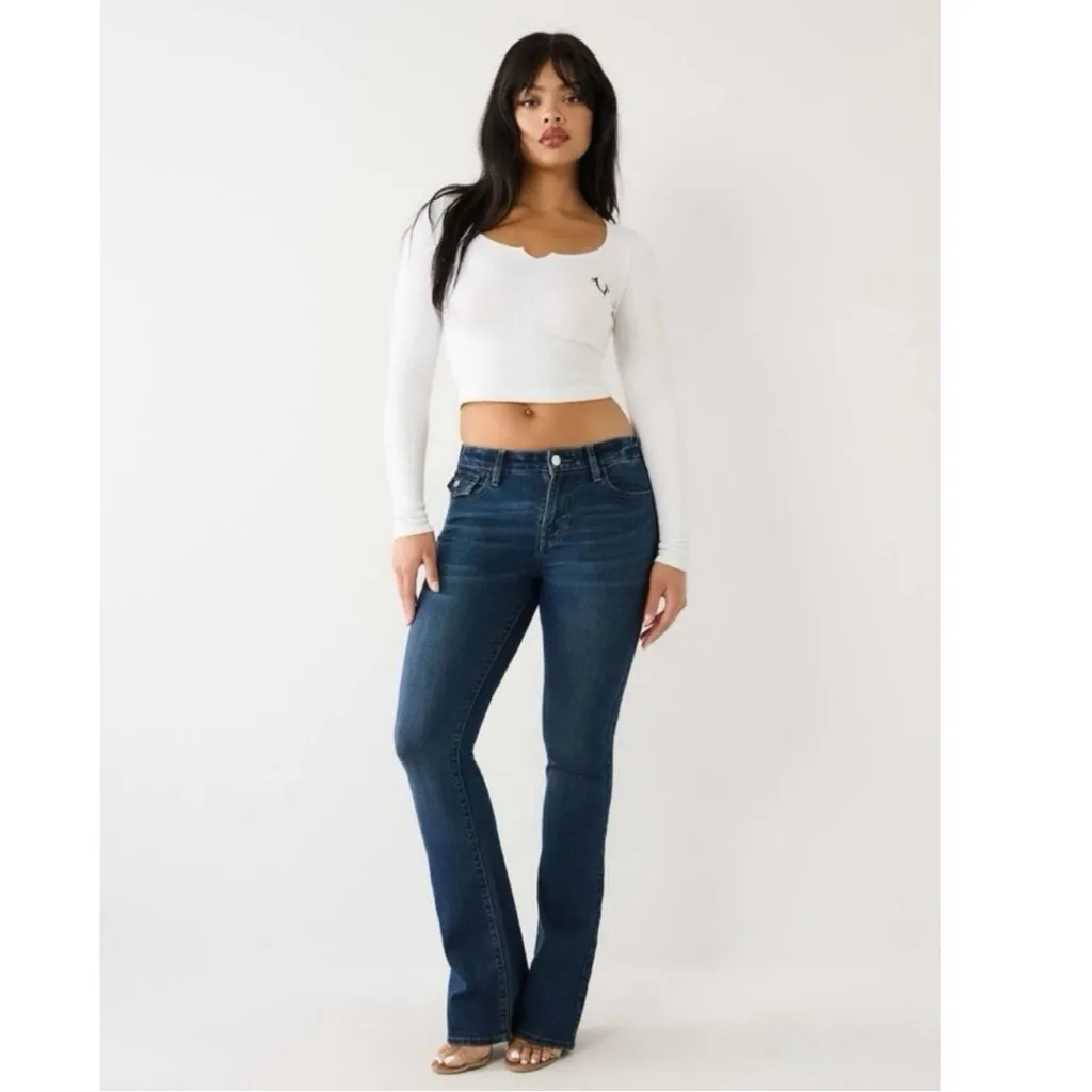 True Religion Becca SN Crystal Bootcut Jeans in Dark Glacial Size 29 Y2K - Image 8