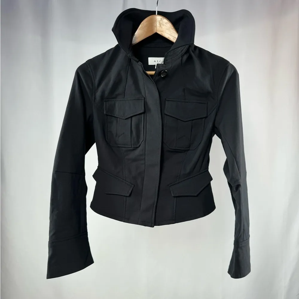 NWT A.L.C. Lorimer ll‎ Cropped Cargo Jacket in Black Size 2 - Image 7