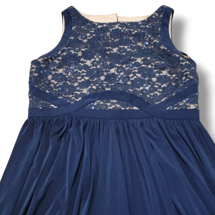 Dress Size 8 Formal Dress Sequined Lace Top Sleeveless Maxi Dress Gown - Image 4