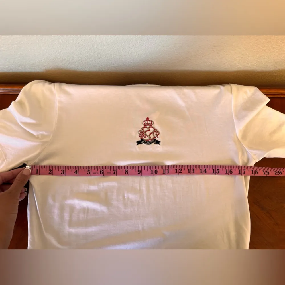 St. John Sport Cotton Blend Embroidered Emblem T-Shirt - Image 5