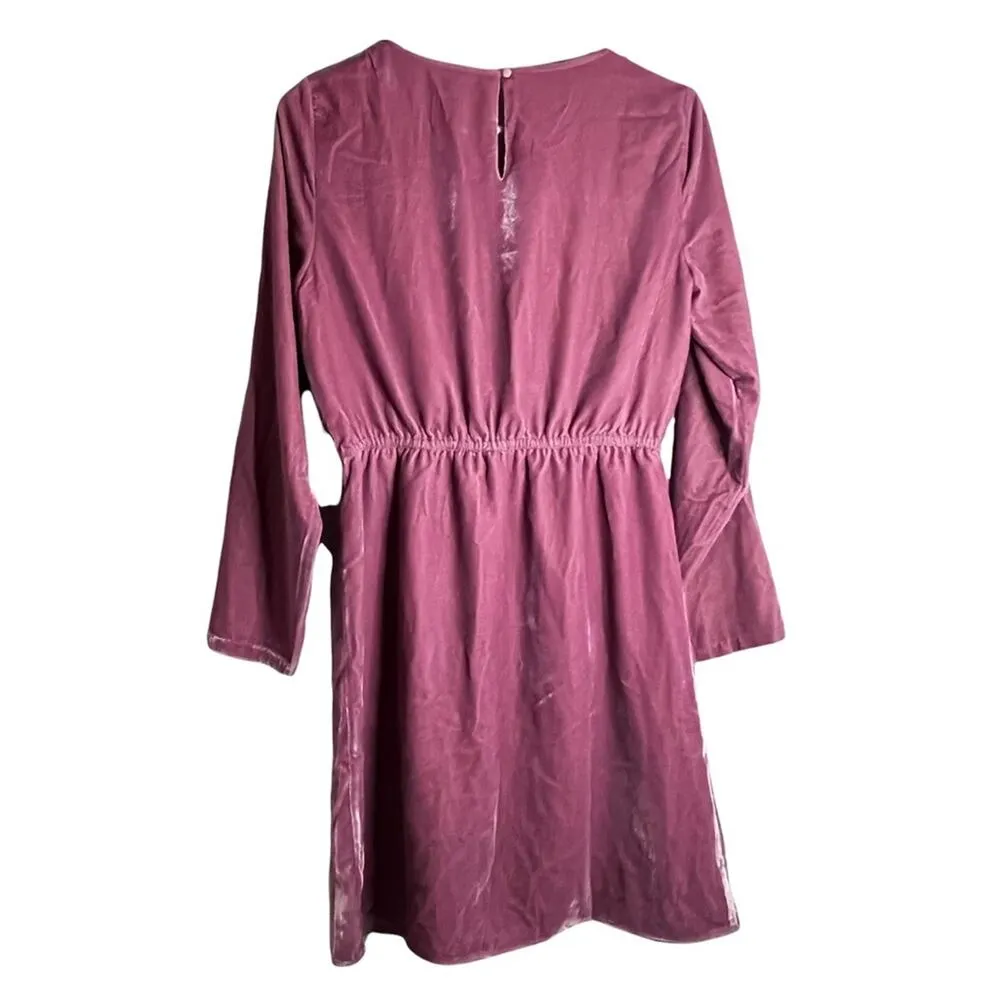 J.Crew Women's Pink Blush Velvet Long Sleeve Dress Sz 4 - Image 12