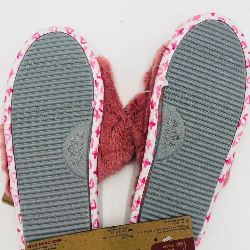 Brand New Be‎ Mine Dluxe Fur Slide Slippers Pink Size Large For Women - Image 7