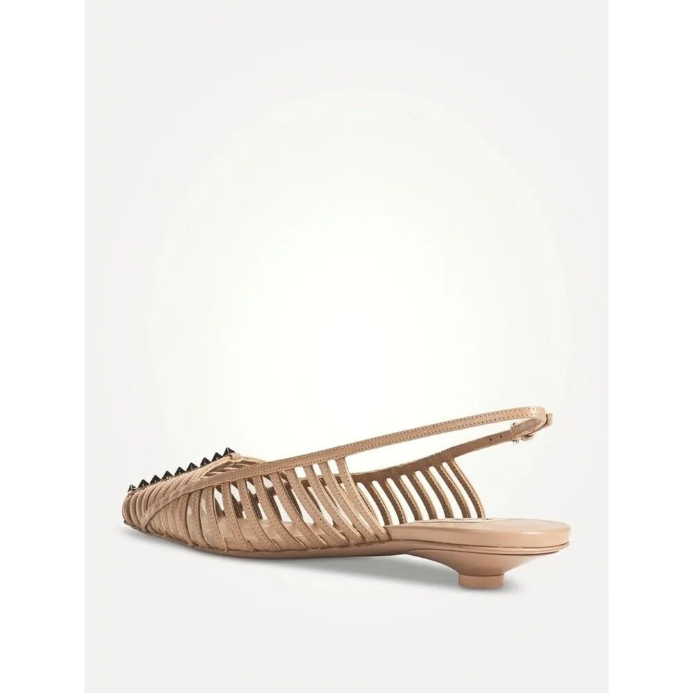 VALENTINO GARAVANI Rockstud Wispy Ballerina Flats in Rose Cannelle 40 With box - Image 3
