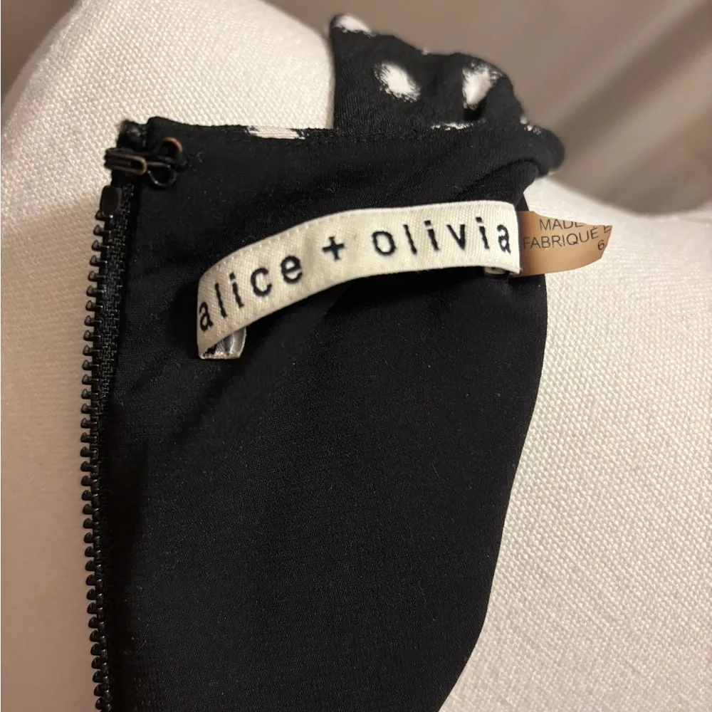 Alice & Olivia Black and White Polka Dot Dress sz 6 - Image 3