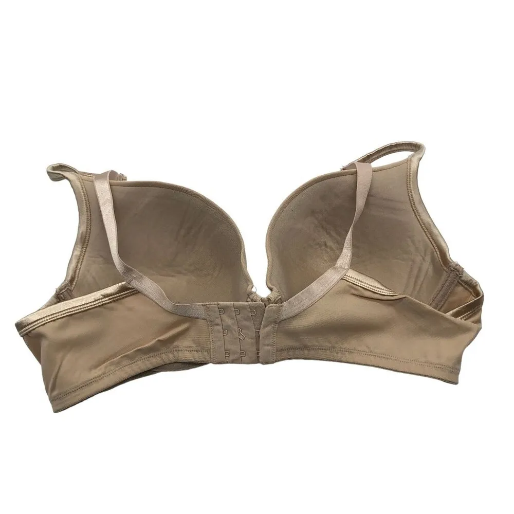 Cacique Smooth Boost Plunge Bra Beige Nylon & Spandex 42C - Image 2