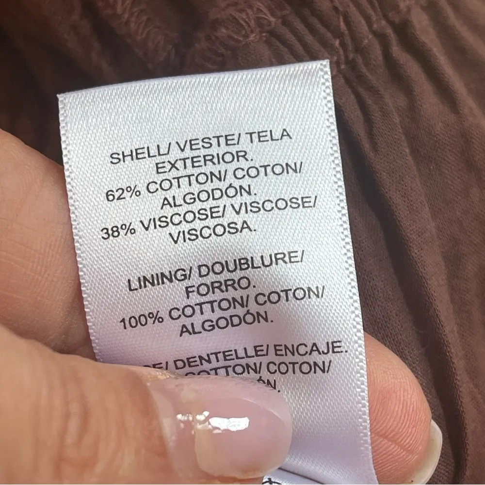 LUCKY BRAND Women's Crochet-Bodice Romper Jumpsuit shorts cotton Sz L - Image 12