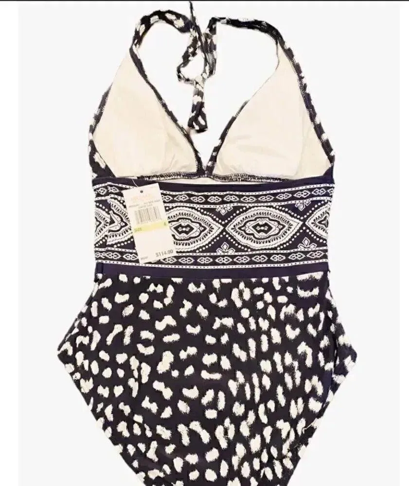 Michael Kors Navy and White Womens Swimming Suit - Image 3