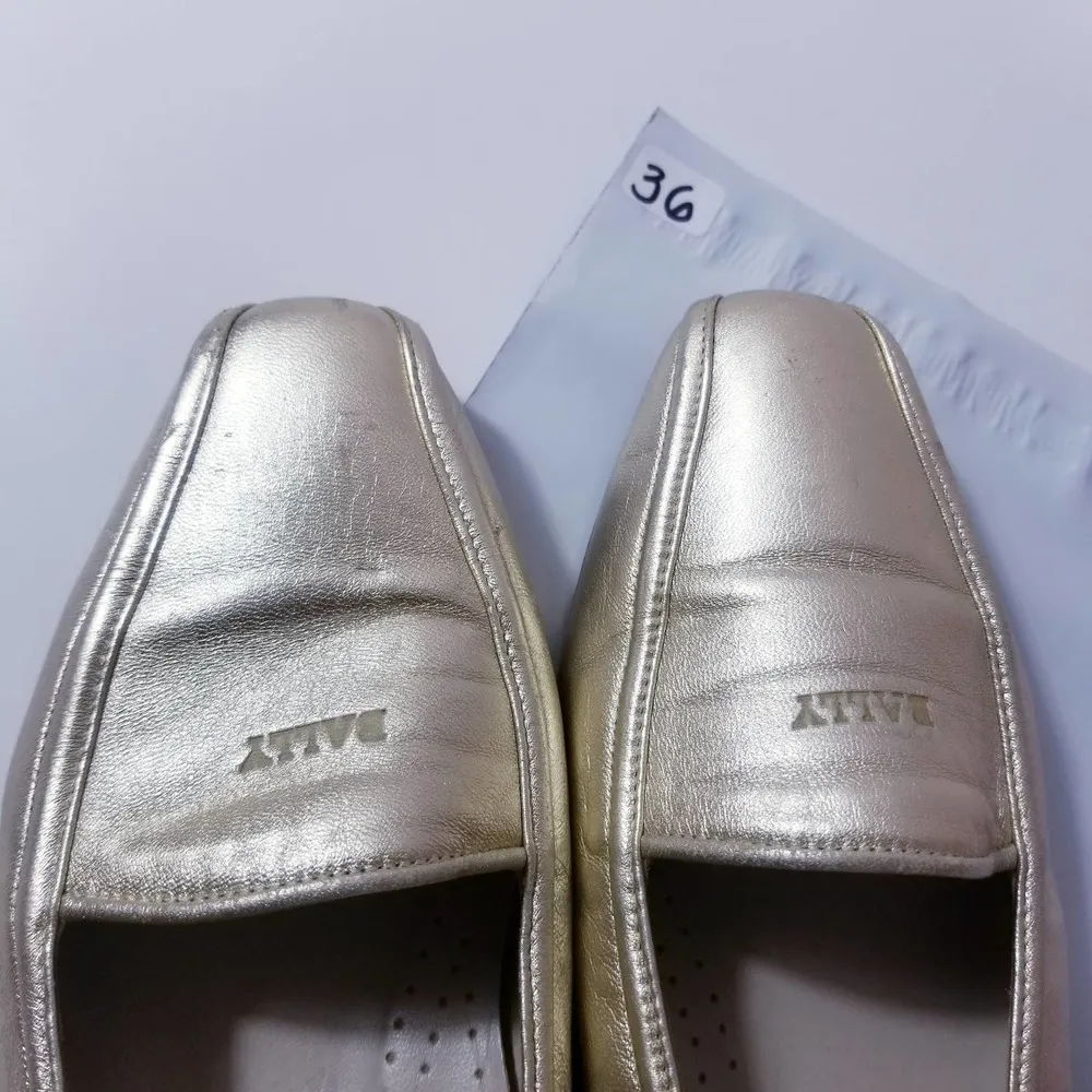 BALLY Gold Slip On Loafer Size 7 - Image 10