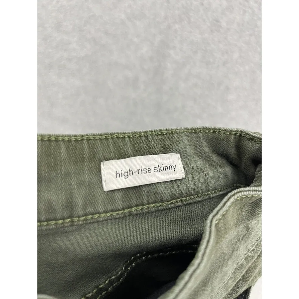 Social Standard Women's Camouflage High Rise Skinny Size 8 Pants Green Cotton - Image 5