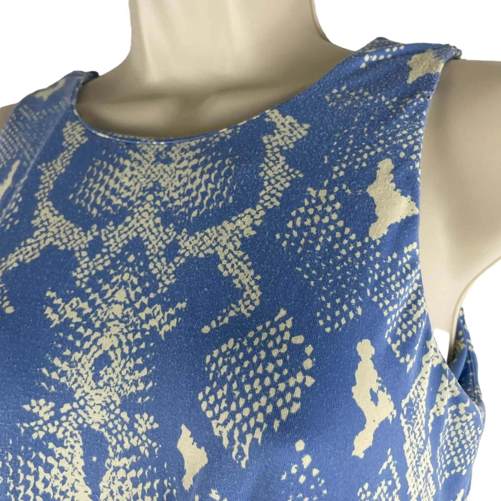 J. McLaughlin Catalina Snakeskin Sheath Mini Dress Blue Tan Size XS - Image 5