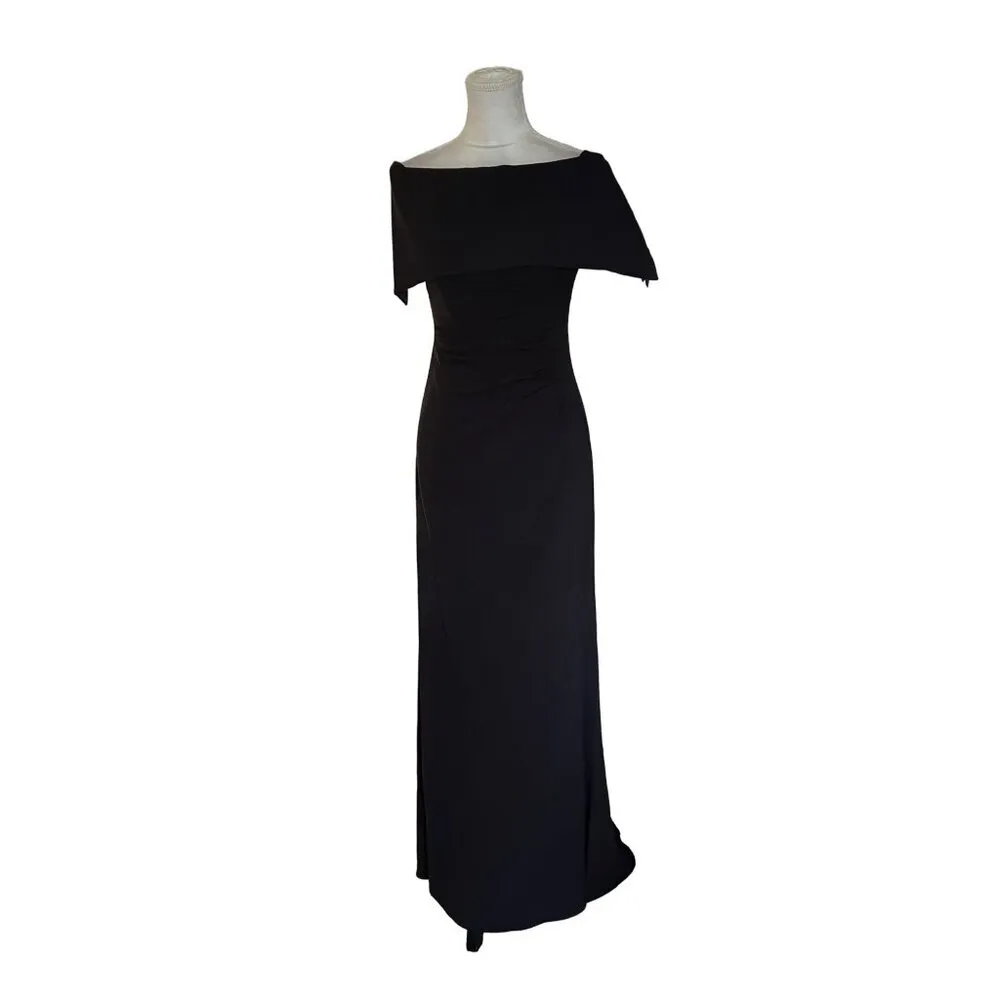 Vince Camuto Ruched Off-The-Shoulder Evening Gown Size 2 With Fold over Detail - Image 8