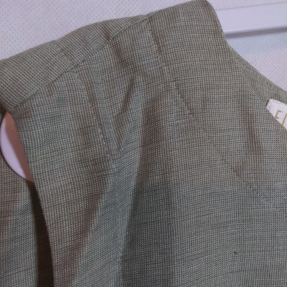 Elisabeth By Liz Claiborne Linen Neutral Sleeveless Green Top Button Back Sz 20 - Image 5