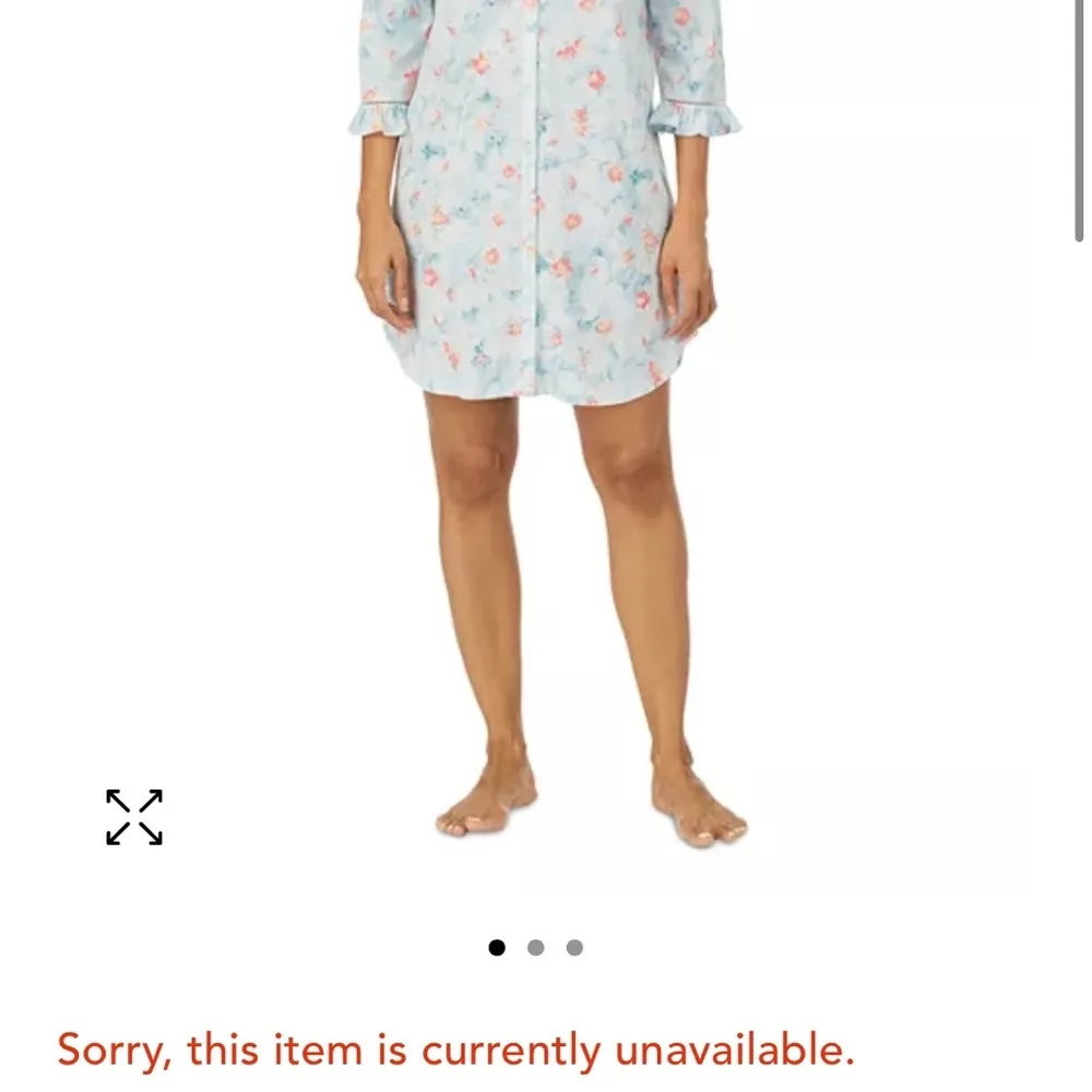 Lauren Ralph Lauren black label floral night shirt size small - Image 2