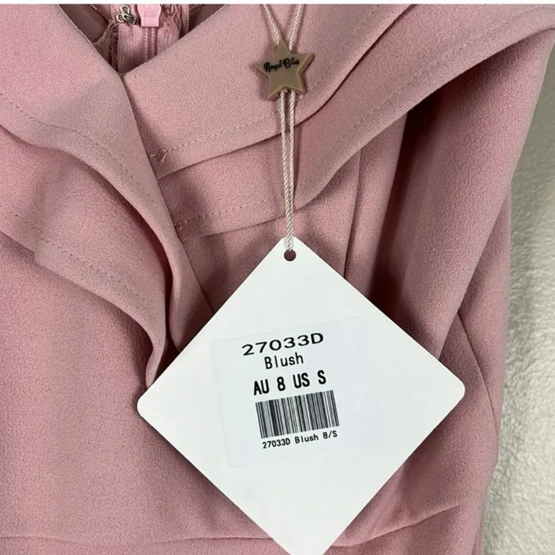 NWT Angel Biba Off the Shoulder Dress Womens S Blush Pink Ruffle Coquette Flirty - Image 7