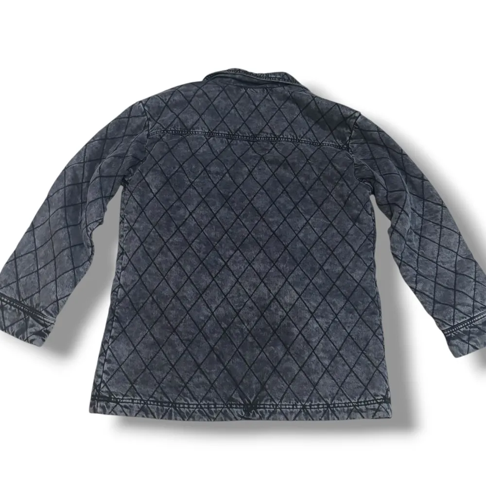 YFB Young Fabulous & Broke Walker Mineral Wash Black Quilted Denim Coat Jacket S - Image 2