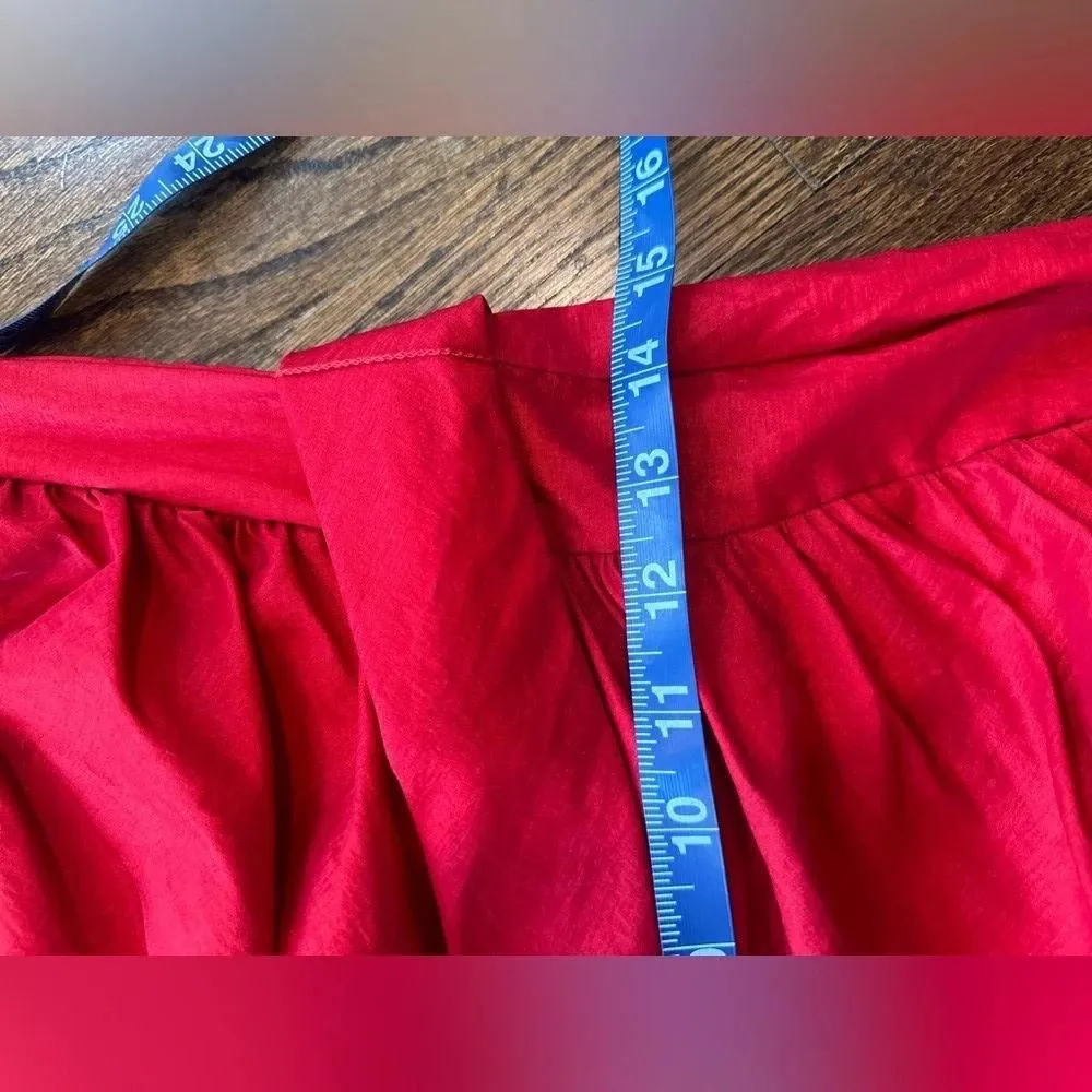 Jessica McClintock Gunne Sax Red Ruched Strapless Party Cocktail Dress Size 11 - Image 3