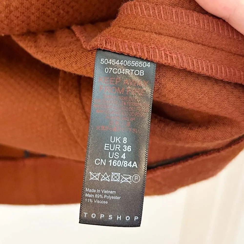 Topshop Camel Brown Carly Single Breast Peacoat Size 4 - Image 10