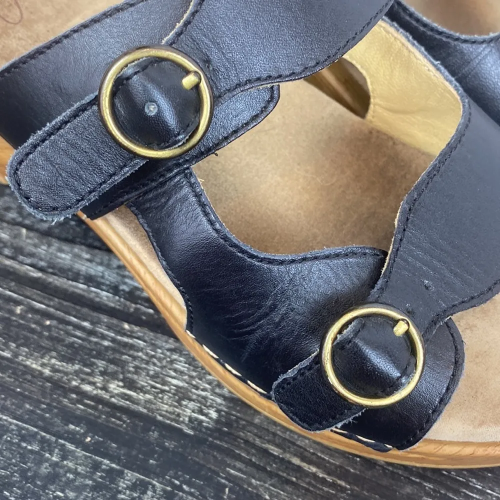 Sanita Black Buckle Strap Slide Sandal Shoes 39 8 - Image 4