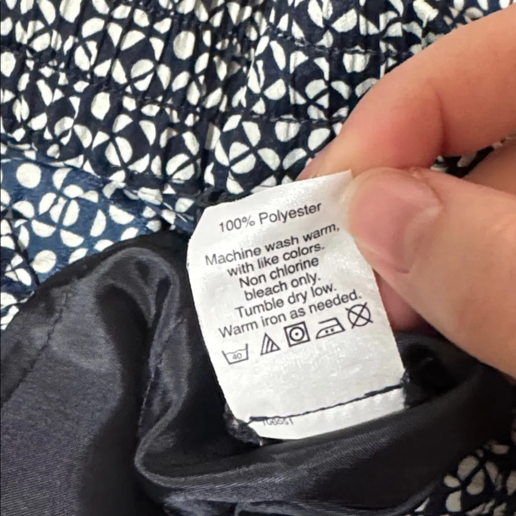 J. Crew Deep Navy White Geometric Patterned Side Pocket Drawstring Joggers sz 2P - Image 12