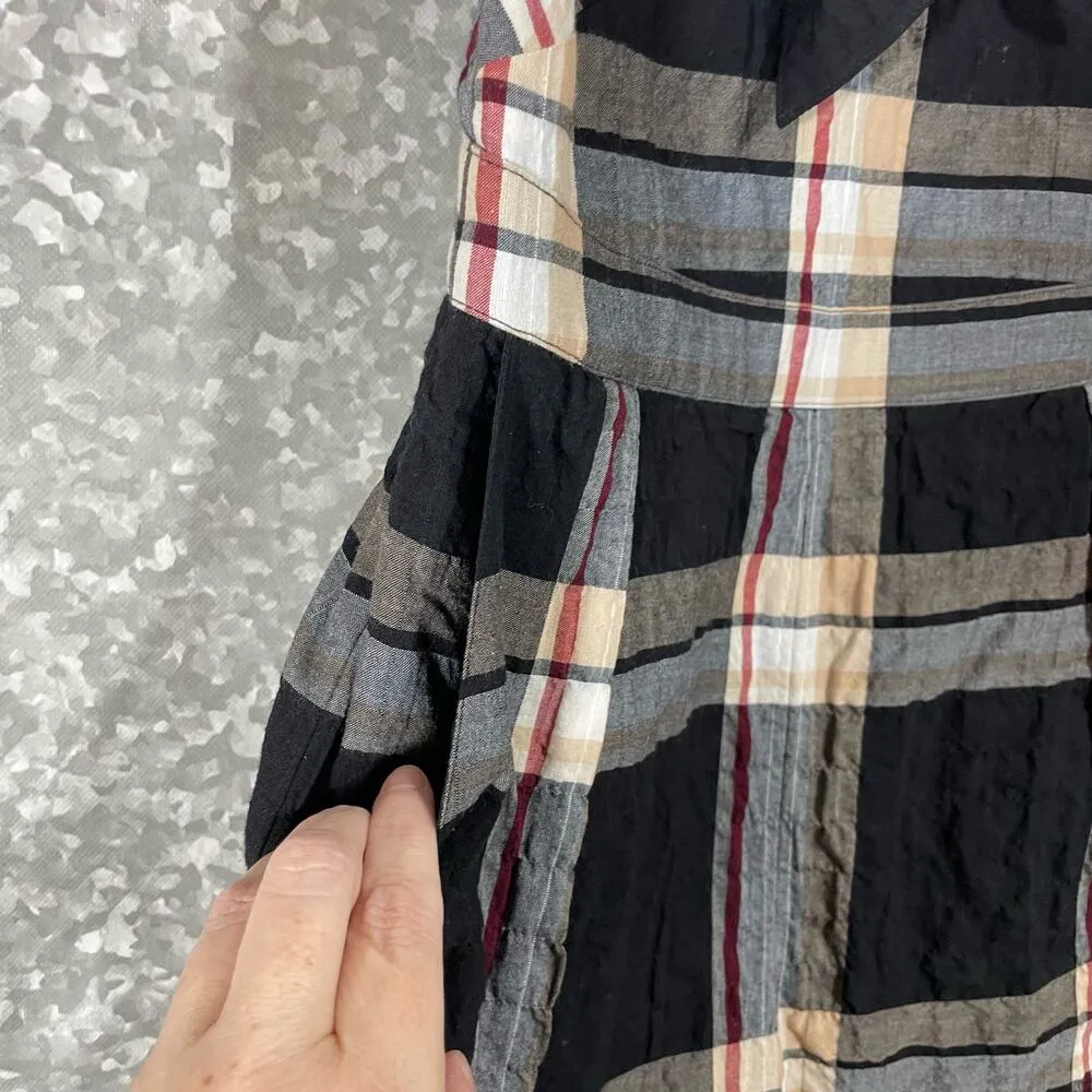 Club Monaco Women's Abani Black Plaid Sleeveless Romper - Size 2 - Twee Preppy - Image 6