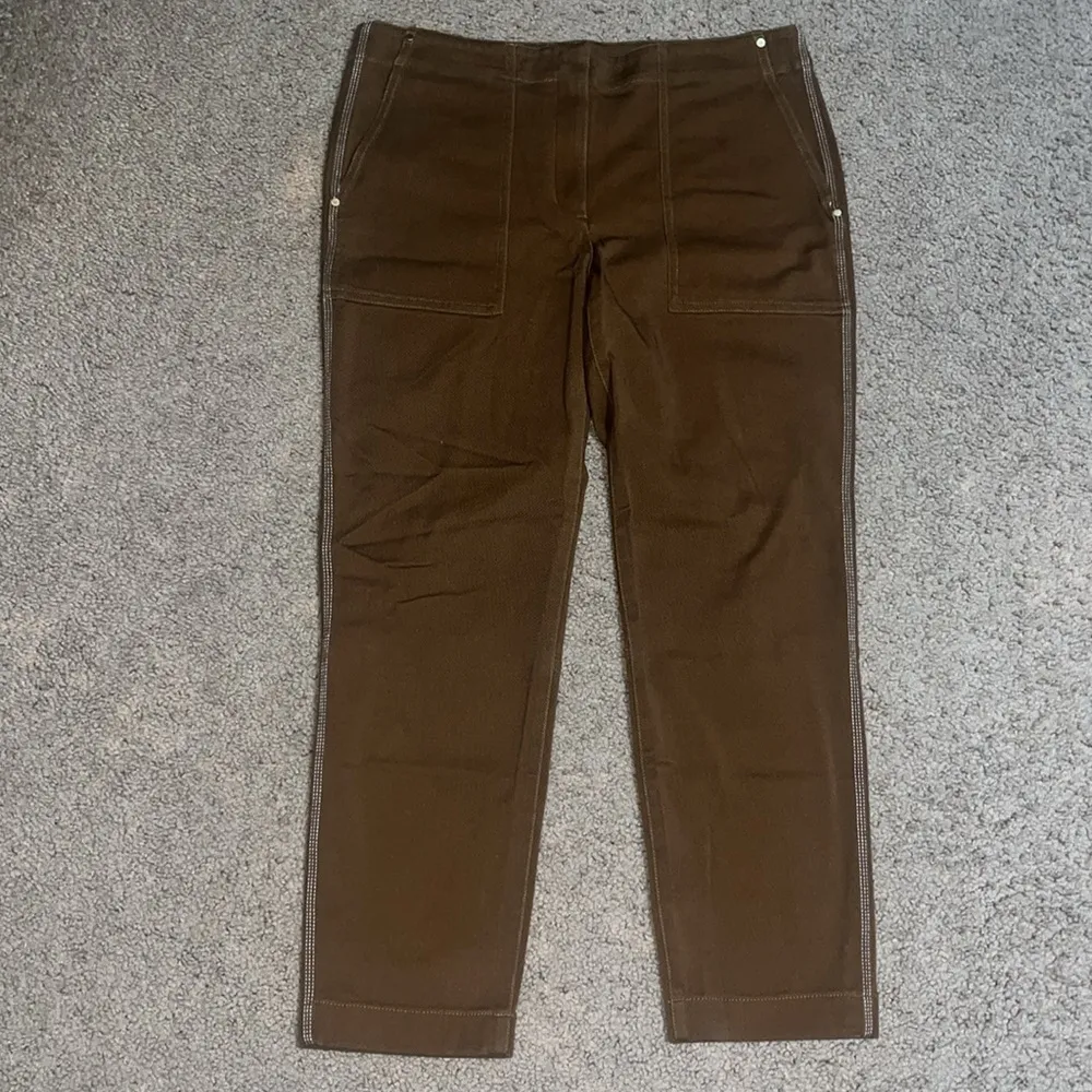 Theory Treeca Pant Cotton Twill Cedar‎ Brown 8 - Image 4