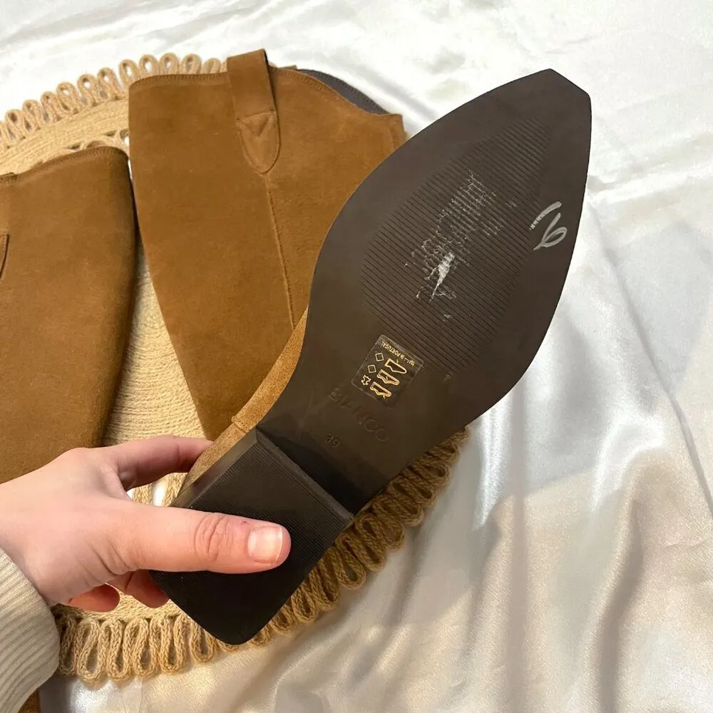 Bianco Biamona Western Boot High Suede Camel Brown Size 39 Tan - Image 7