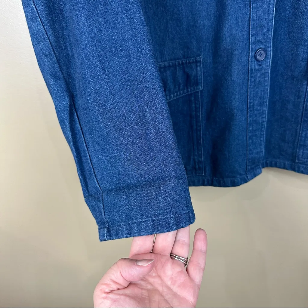 Talbots Denim Shacket Chore Shirt Jacket Large - Image 5