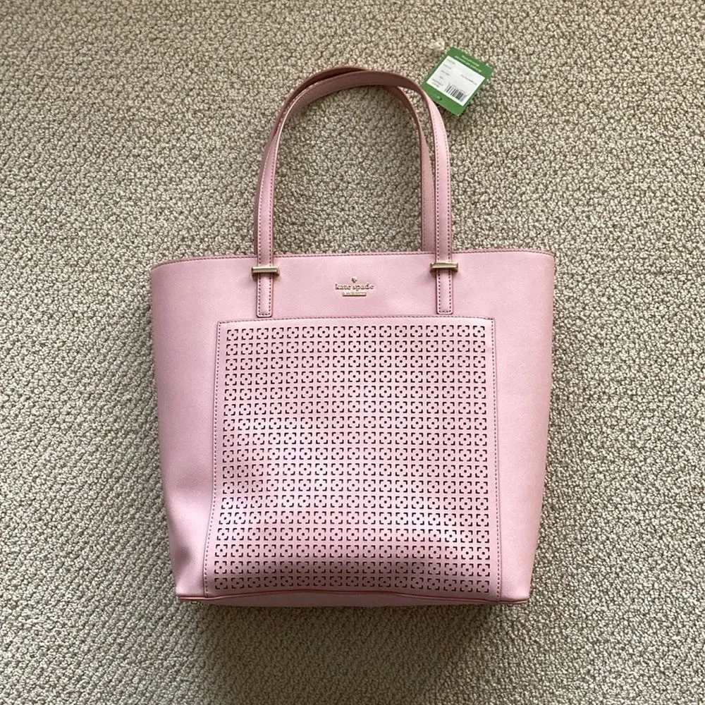 NEW Kate Spade Cedar Street Perforated Taylor Bag Handbag Texture Pink 2014 NWT - Image 2