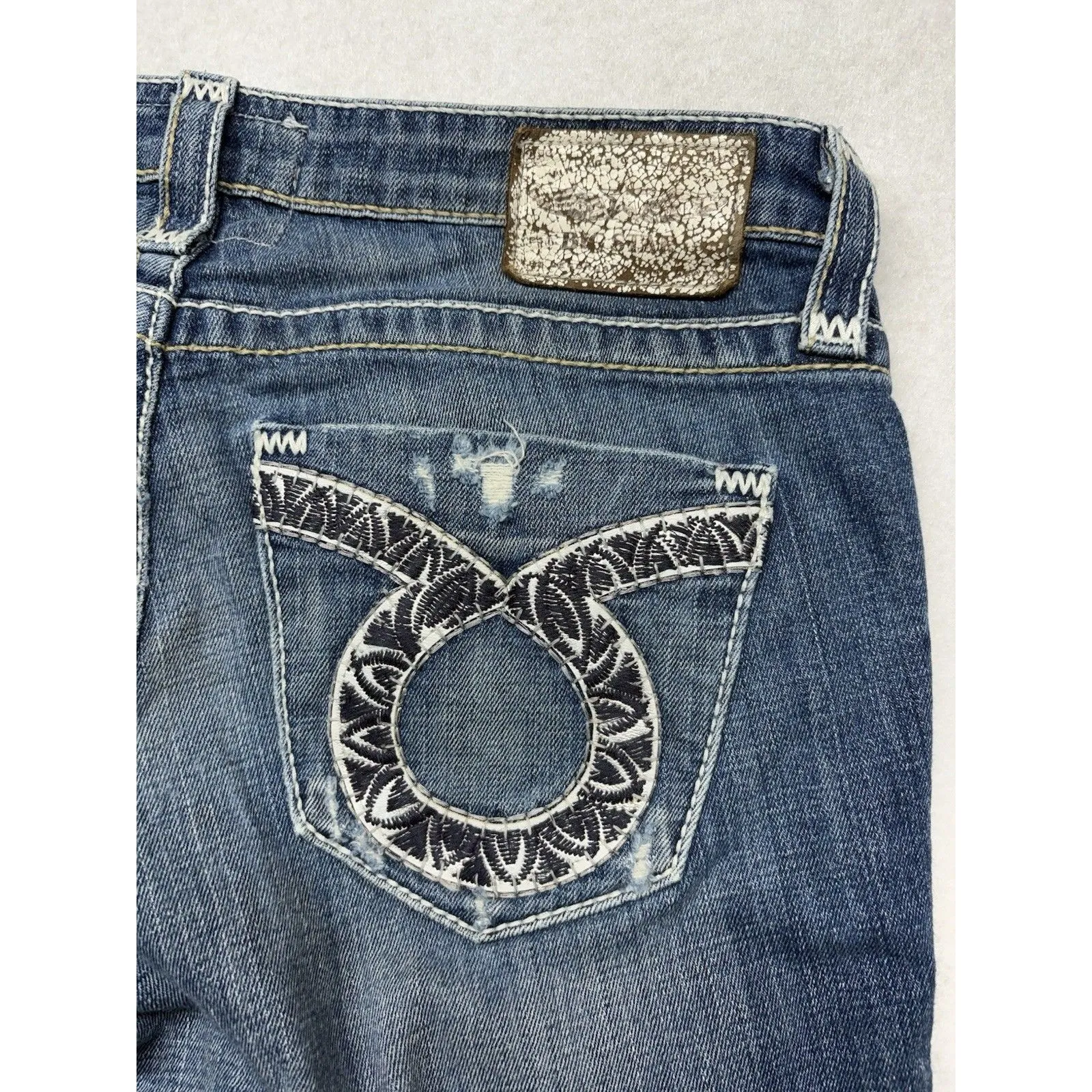 Big Star Women's Liv Boot Jeans Size 29L Embroidered Low Rise Dark Wash Western - Image 7