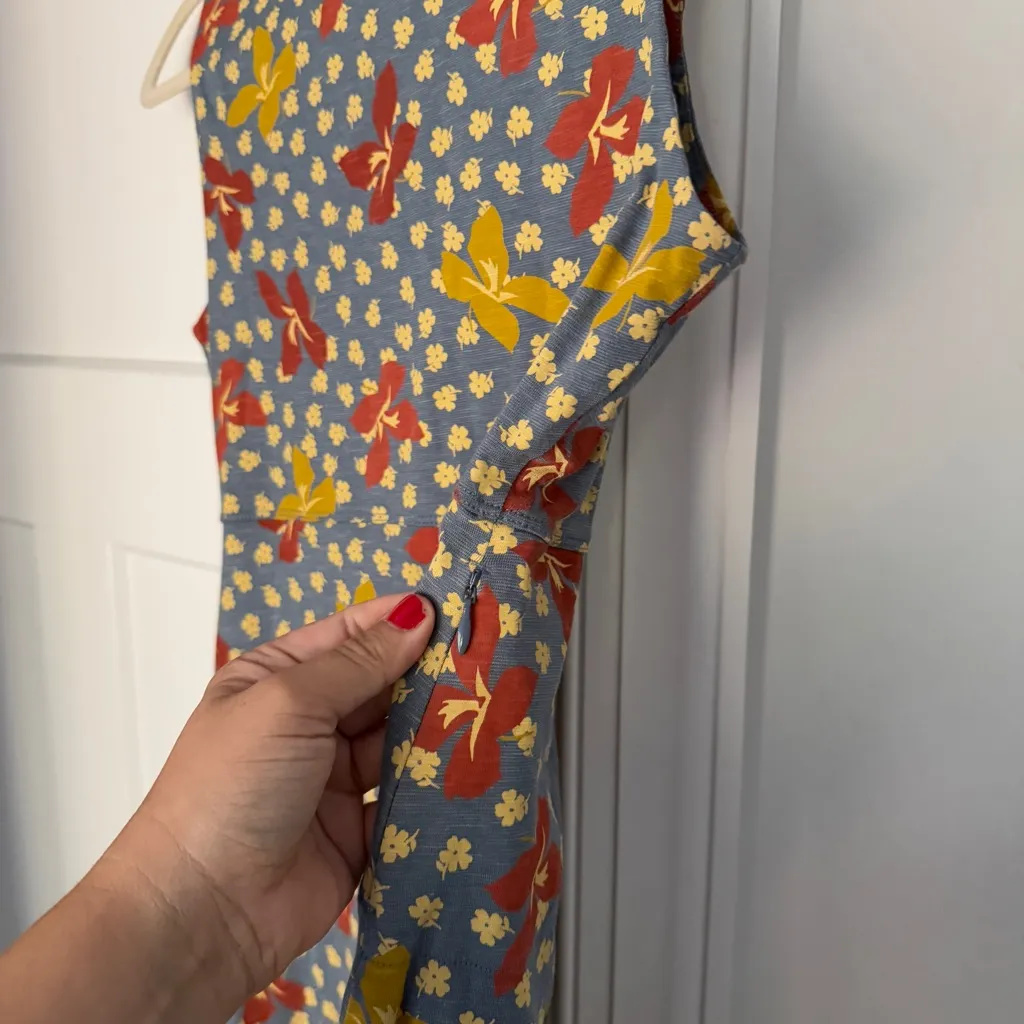 Toad&Co Rosemarie Sleeveless Floral Dress NORTH SHORE LILY PRINT Blue - Image 7