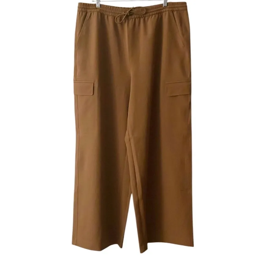 Athleta Tan Walnut Promenade High Rise Cargo Wide Leg Pants Size XL MSRP 139.00 - Image 2