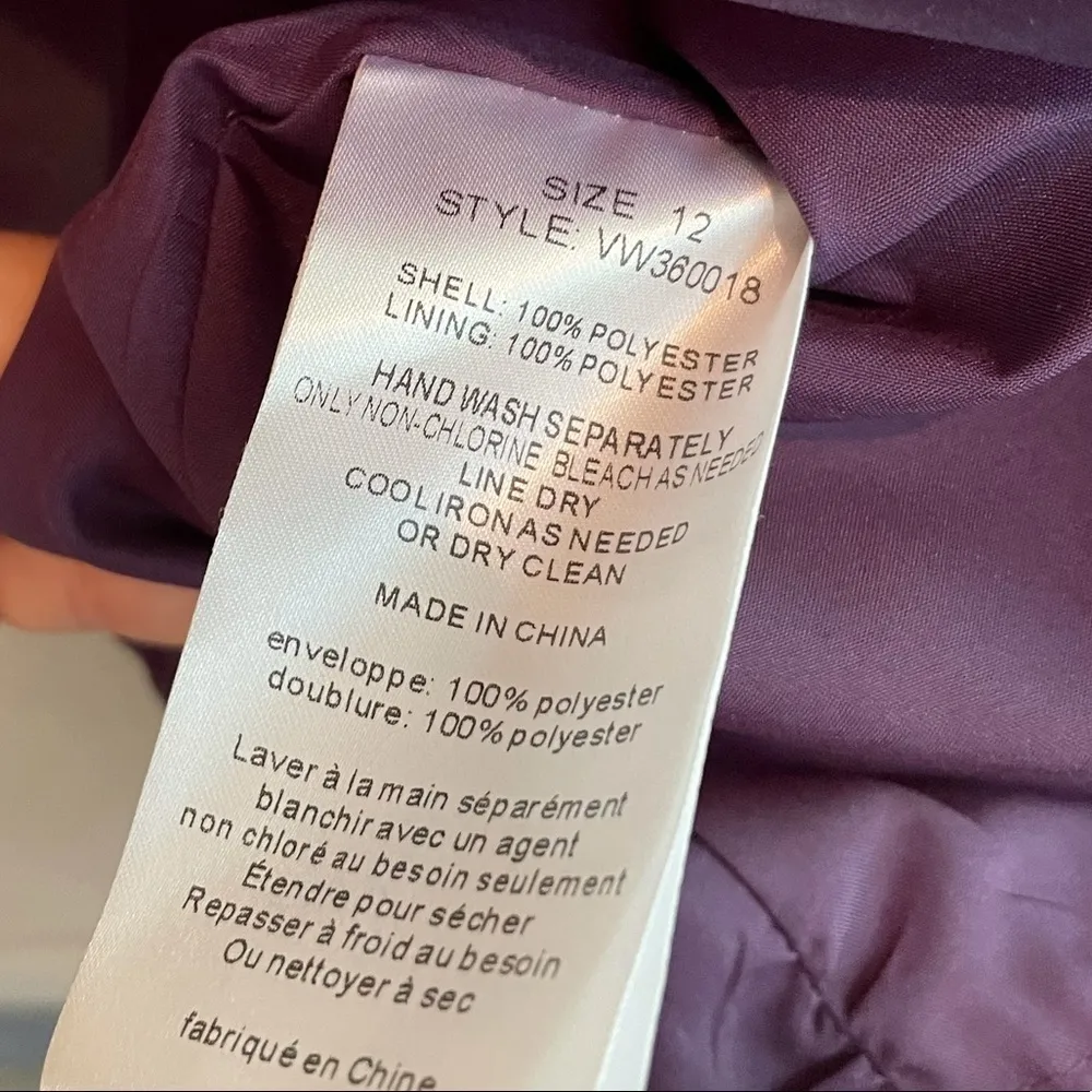 White by Vera Wang Strapless Tulle Dress Purple 12‎ - Image 7