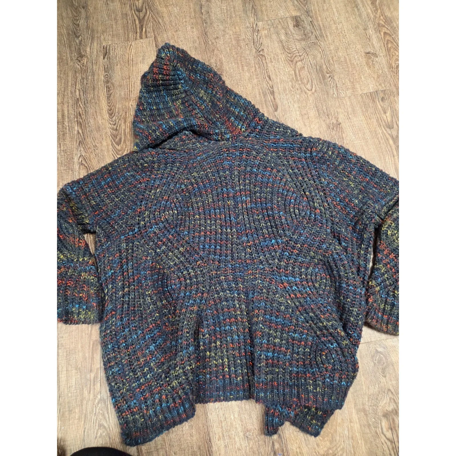 Ecote Chunky Knit Navy Blue Hooded Cardigan Sweater Size XS Small - Image 5