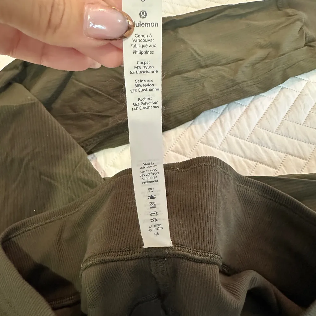 Lululemon Olive Green Dance Studio Mid-Rise Full Length Size 6 - Image 12