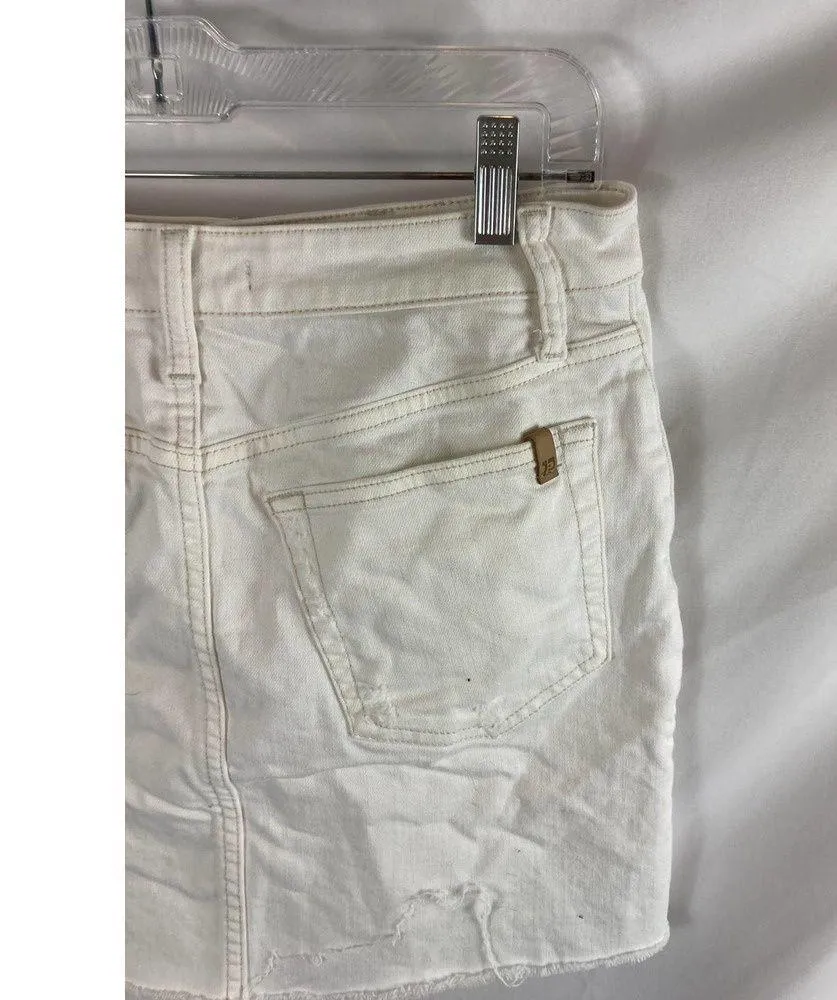 Joes Jeans Distressed Denim Skirt White Size 26 - Image 4