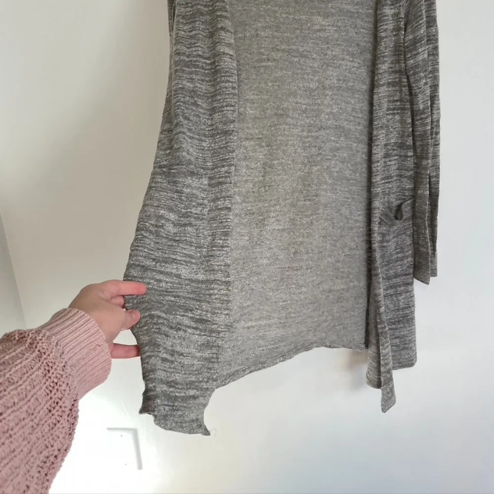 SATURDAY SUNDAY ANTHROPOLOGIE ANTHRO Eagan Cardigan Gray Open Long Sweater READ - Image 8