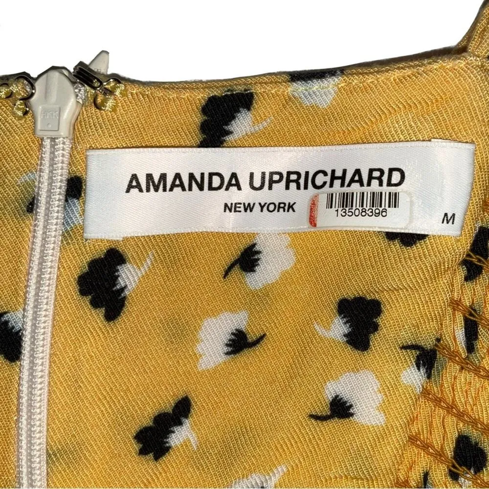 Amanda Uprichard Amory Sleeveless Floral Print Yellow Side Slit Midi Dress M - Image 5