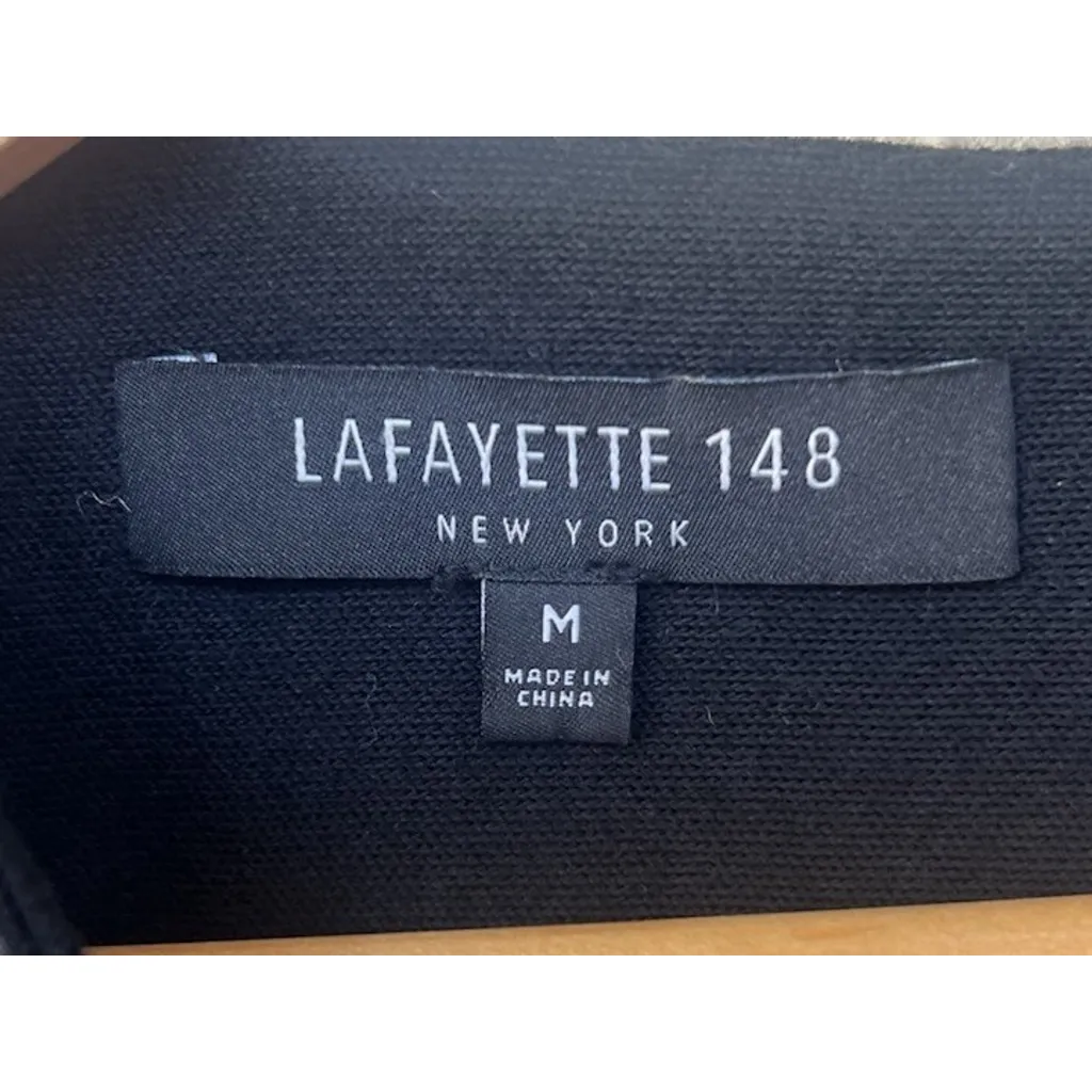 Lafayette 148 Black Virgin Wool Midi Dress M Elegant Career Quiet Luxury Capsule Size M - Image 7