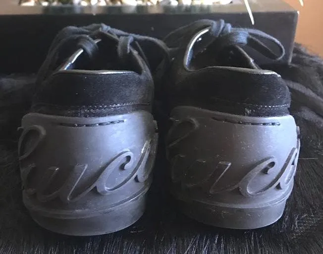 Gucci Authentic  Black Suede Sneaker/Shoes - Image 2