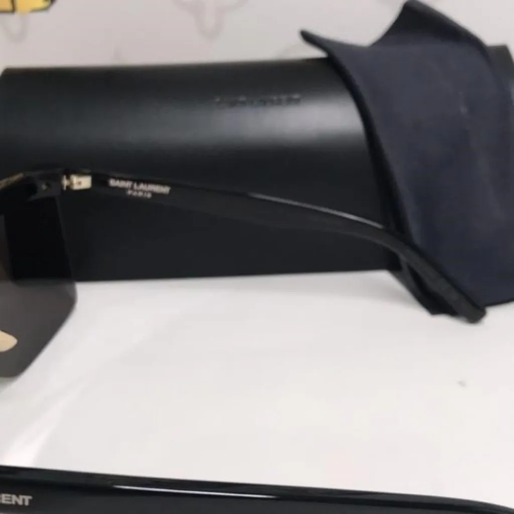 New Authentic Saint Laurent SL 537 Palace 001 – Black & Gold Shield Sunglasses - Image 10