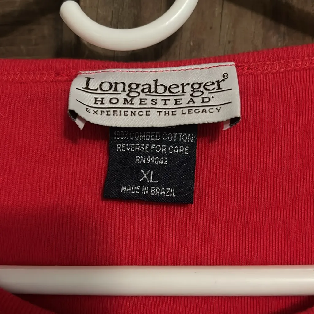 Longaberger Basket Red‎ Shirt Embroidered Size X Large - Image 3