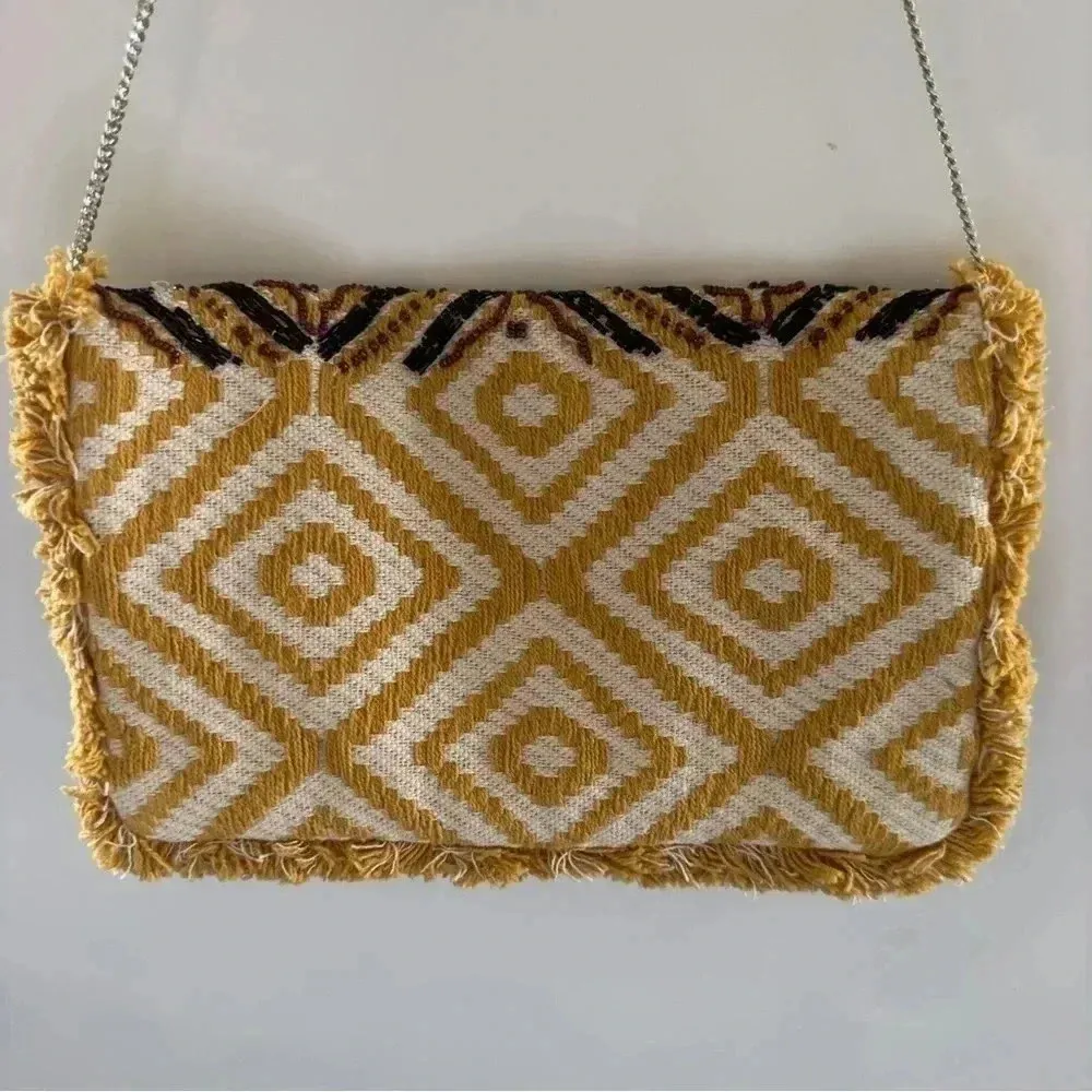 Promod Multi Beaded Fringe Clutch medium multicolor Gold - Image 4