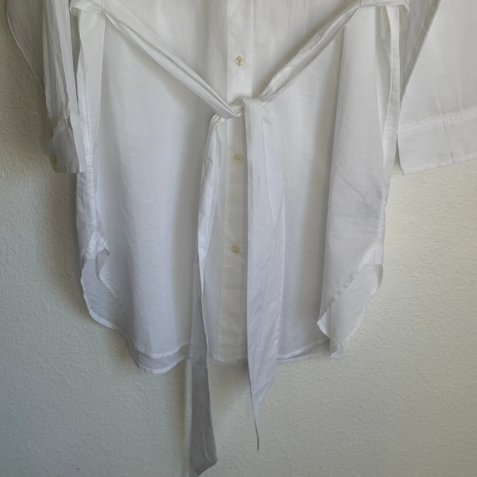 NWT J. Crew Sz L Coverup Shirt Dress White BF771 Vacation 100% Organic Cotton Size L - Image 6